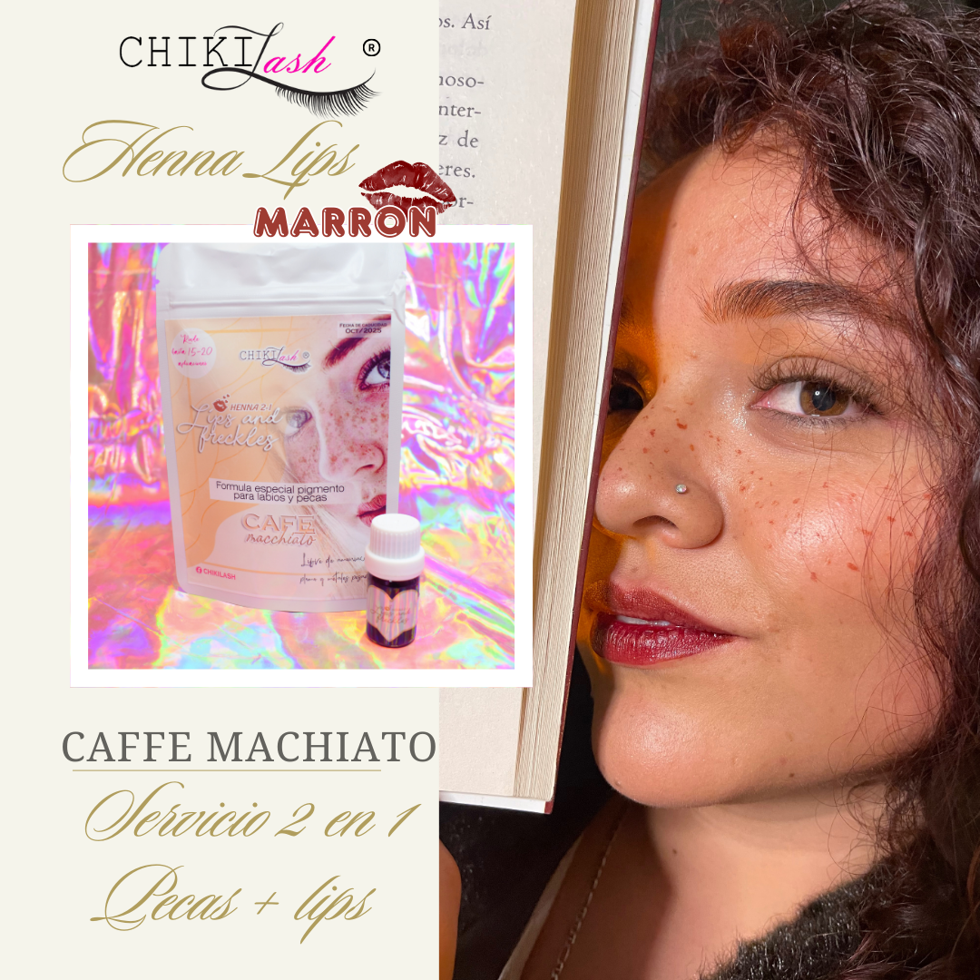 HENNA LIPS CAFFE MACHIATO ( TONO MARRON) 2-1 LIPS Y PECAS